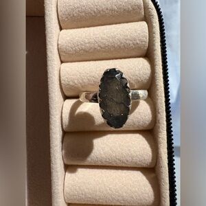 925 sterling silver – labradorite – bezel set oval ring – size 9